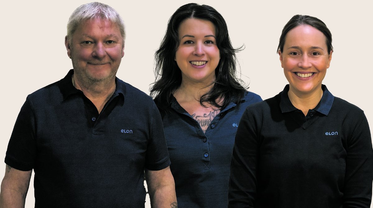 Rolf, Malin och Elin i butiken Elon Trosa